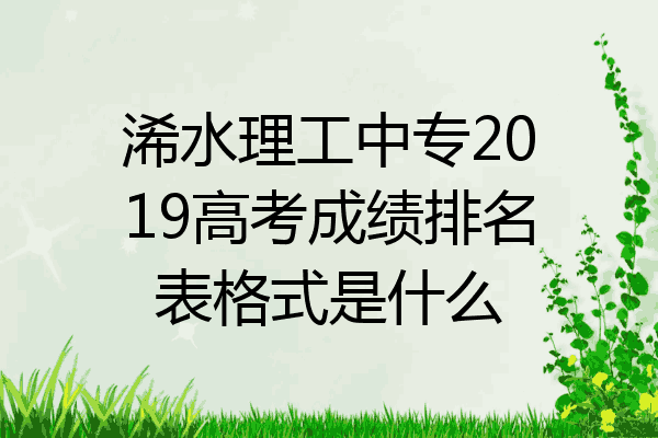 浠水理工中专2019高考成绩排名表格式是什么