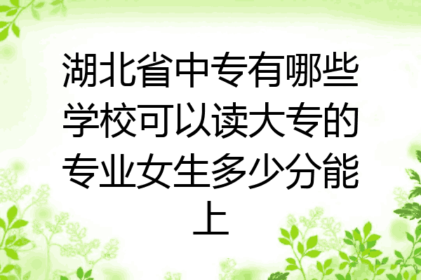 湖北省中专有哪些学校可以读大专的专业女生多少分能上