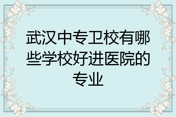 武汉中专卫校有哪些学校好进医院的专业