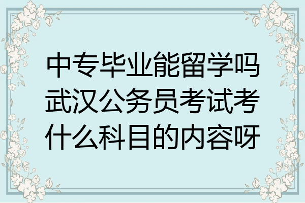 中专毕业能留学吗武汉公务员考试考什么科目的内容呀