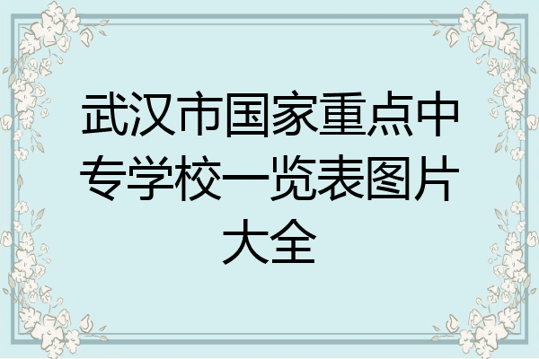 武汉市国家重点中专学校一览表图片大全