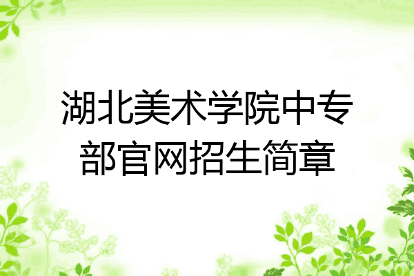 湖北美术学院中专部官网招生简章