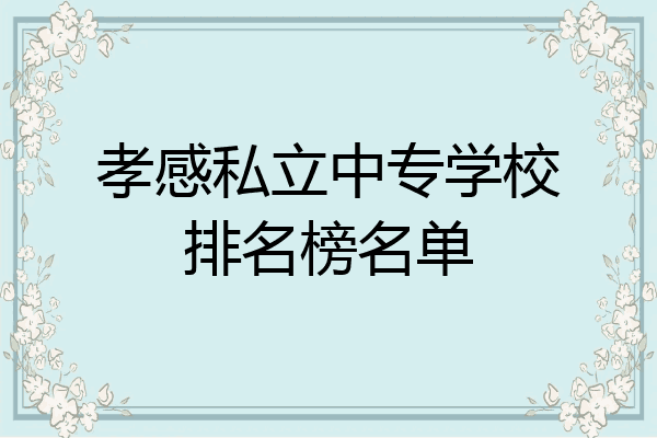 孝感私立中专学校排名榜名单
