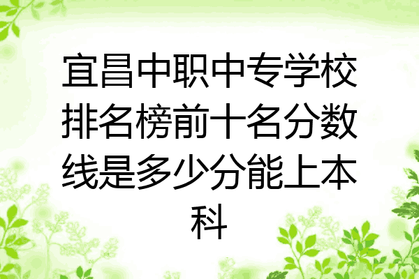 宜昌中职中专学校排名榜前十名分数线是多少分能上本科