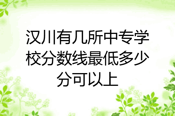 汉川有几所中专学校分数线最低多少分可以上