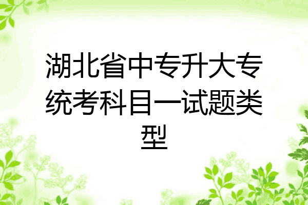 湖北省中专升大专统考科目一试题类型