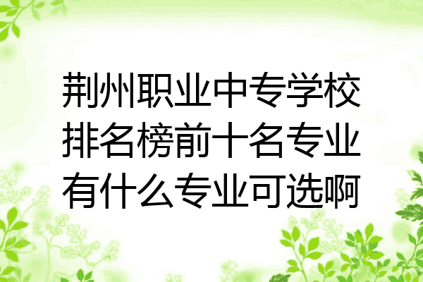 荆州职业中专学校排名榜前十名专业有什么专业可选啊