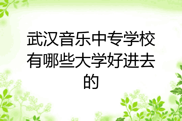 武汉音乐中专学校有哪些大学好进去的