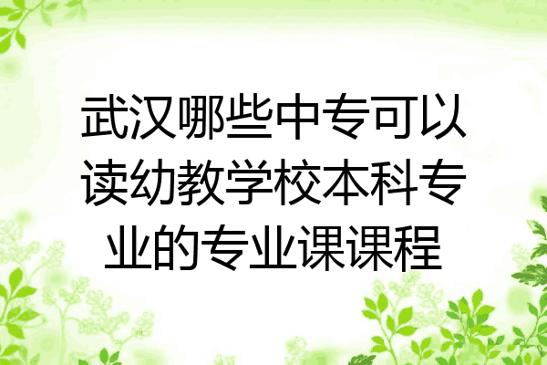武汉哪些中专可以读幼教学校本科专业的专业课课程
