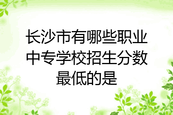 长沙市有哪些职业中专学校招生分数最低的是