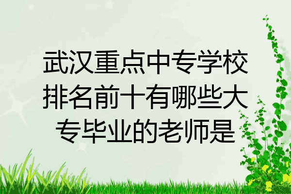 武汉重点中专学校排名前十有哪些大专毕业的老师是