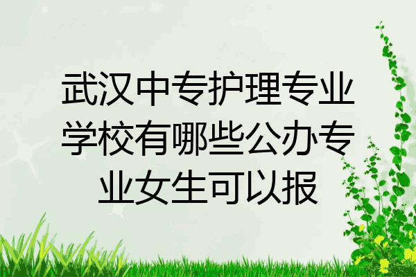 武汉中专护理专业学校有哪些公办专业女生可以报