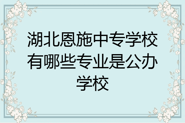 湖北恩施中专学校有哪些专业是公办学校
