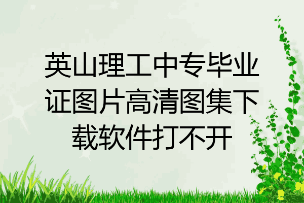 英山理工中专毕业证图片高清图集下载软件打不开
