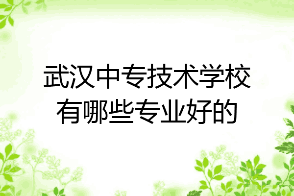 武汉中专技术学校有哪些专业好的