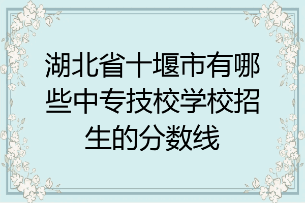 湖北省十堰市有哪些中专技校学校招生的分数线