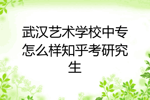 武汉艺术学校中专怎么样知乎考研究生