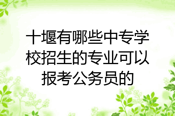 十堰有哪些中专学校招生的专业可以报考公务员的