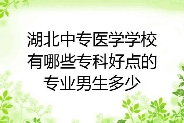湖北中专医学学校有哪些专科好点的专业男生多少