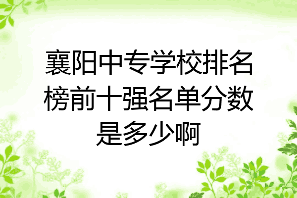 襄阳中专学校排名榜前十强名单分数是多少啊