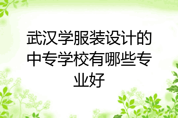 武汉学服装设计的中专学校有哪些专业好