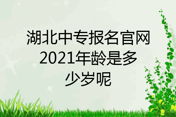 湖北中专报名官网2021年龄是多少岁呢