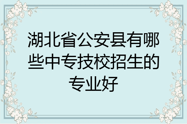 湖北省公安县有哪些中专技校招生的专业好