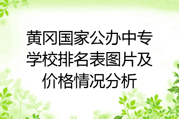 黄冈国家公办中专学校排名表图片及价格情况分析