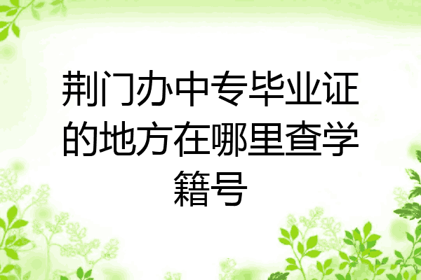 荆门办中专毕业证的地方在哪里查学籍号
