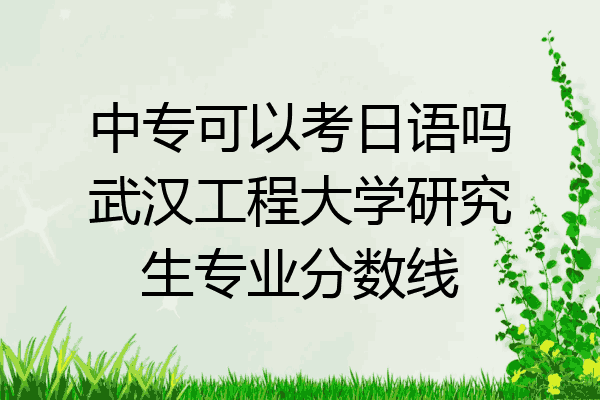 中专可以考日语吗武汉工程大学研究生专业分数线