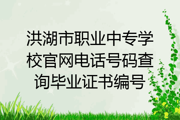 洪湖市职业中专学校官网电话号码查询毕业证书编号