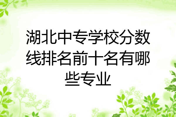 湖北中专学校分数线排名前十名有哪些专业