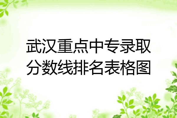 武汉重点中专录取分数线排名表格图