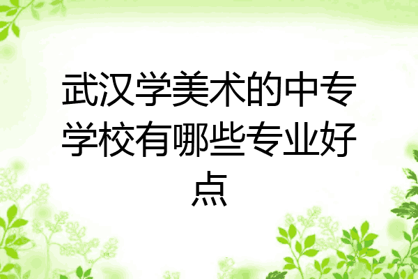武汉学美术的中专学校有哪些专业好点