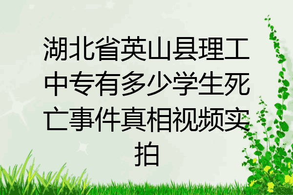 湖北省英山县理工中专有多少学生死亡事件真相视频实拍