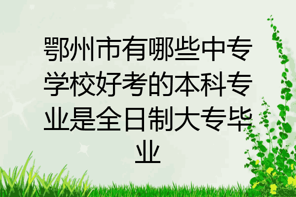 鄂州市有哪些中专学校好考的本科专业是全日制大专毕业