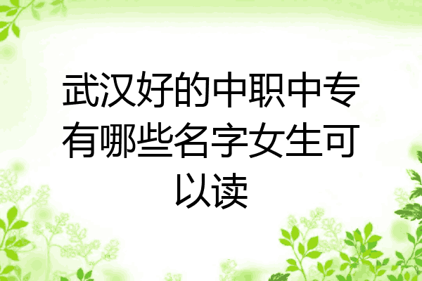 武汉好的中职中专有哪些名字女生可以读