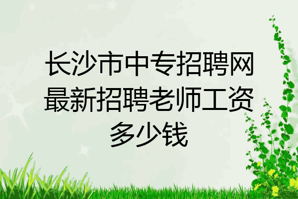 长沙市中专招聘网最新招聘老师工资多少钱