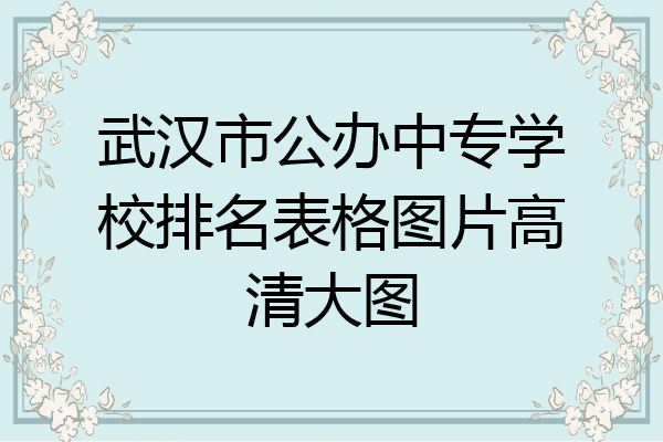 武汉市公办中专学校排名表格图片高清大图