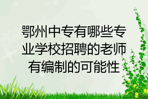 鄂州中专有哪些专业学校招聘的老师有编制的可能性