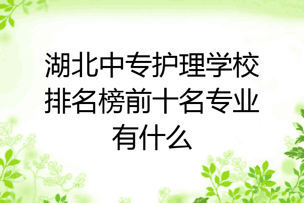 湖北中专护理学校排名榜前十名专业有什么