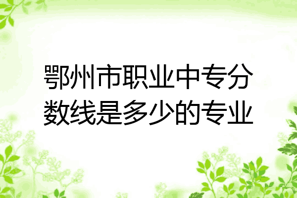 鄂州市职业中专分数线是多少的专业