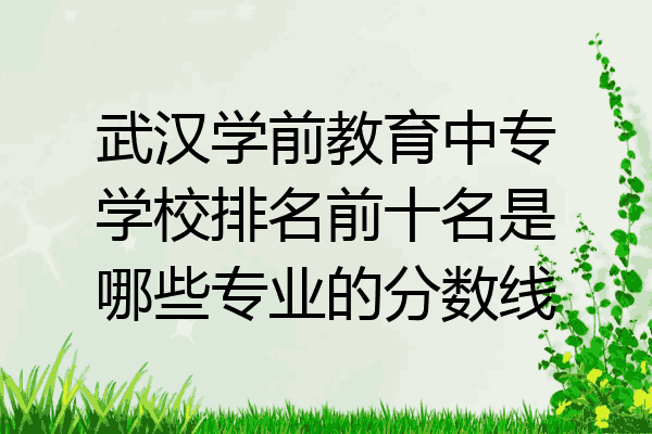 武汉学前教育中专学校排名前十名是哪些专业的分数线