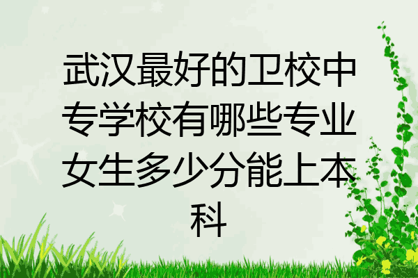 武汉最好的卫校中专学校有哪些专业女生多少分能上本科