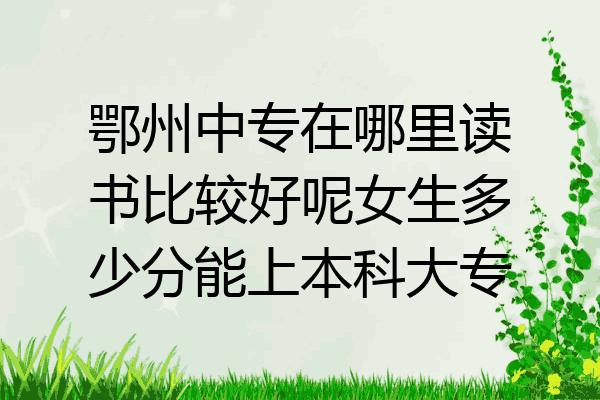 鄂州中专在哪里读书比较好呢女生多少分能上本科大专