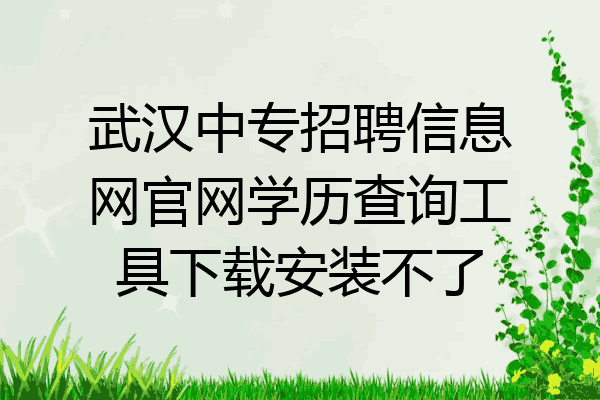武汉中专招聘信息网官网学历查询工具下载安装不了