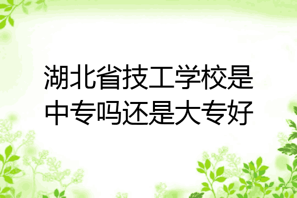 湖北省技工学校是中专吗还是大专好