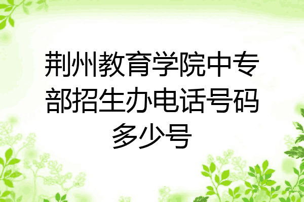 荆州教育学院中专部招生办电话号码多少号