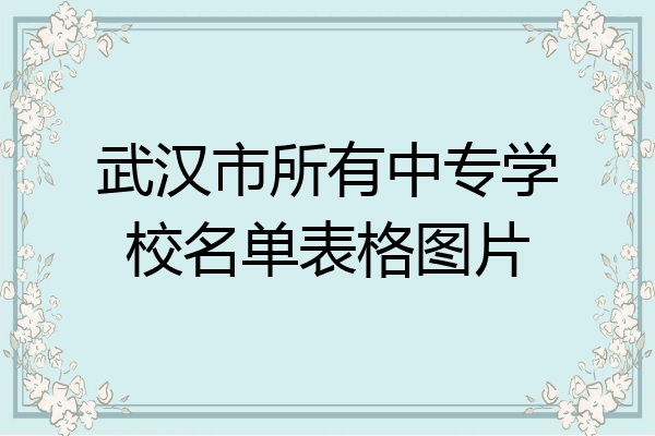 武汉市所有中专学校名单表格图片