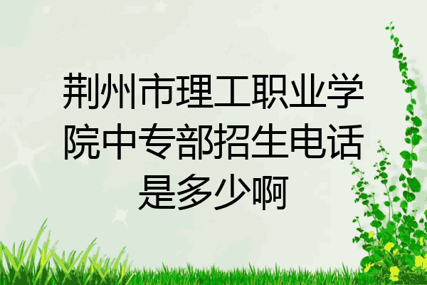 荆州市理工职业学院中专部招生电话是多少啊